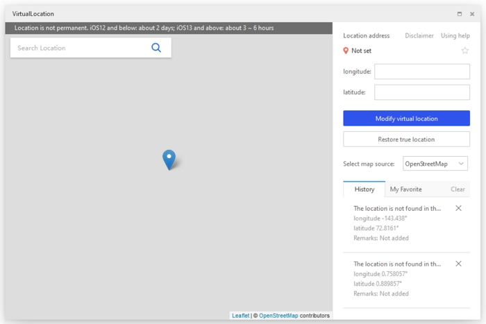 Now select Modify virtual location