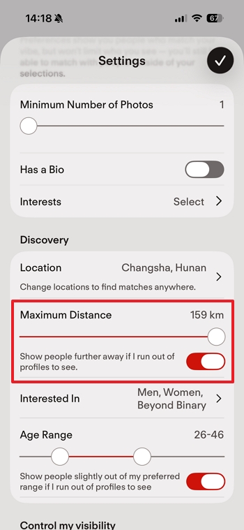 Restrict Distance to Set Local Matches Only