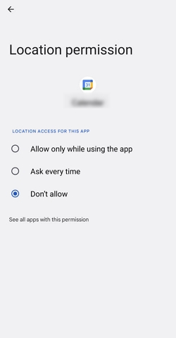 Turning Off the Location Permission on android