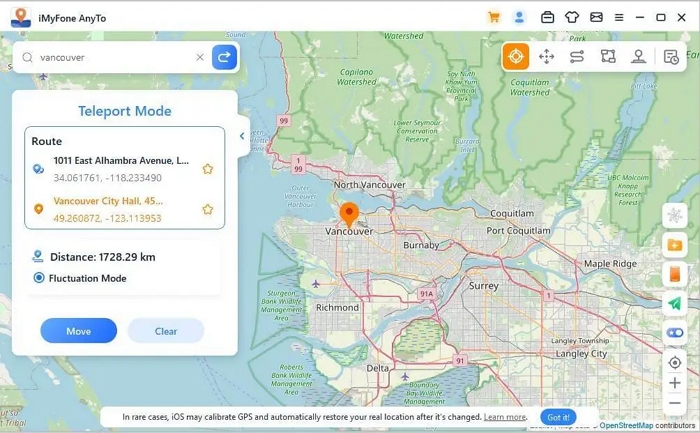 change the static GPS location
