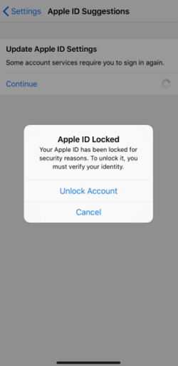 Your Apple ID has been locked for security reasons