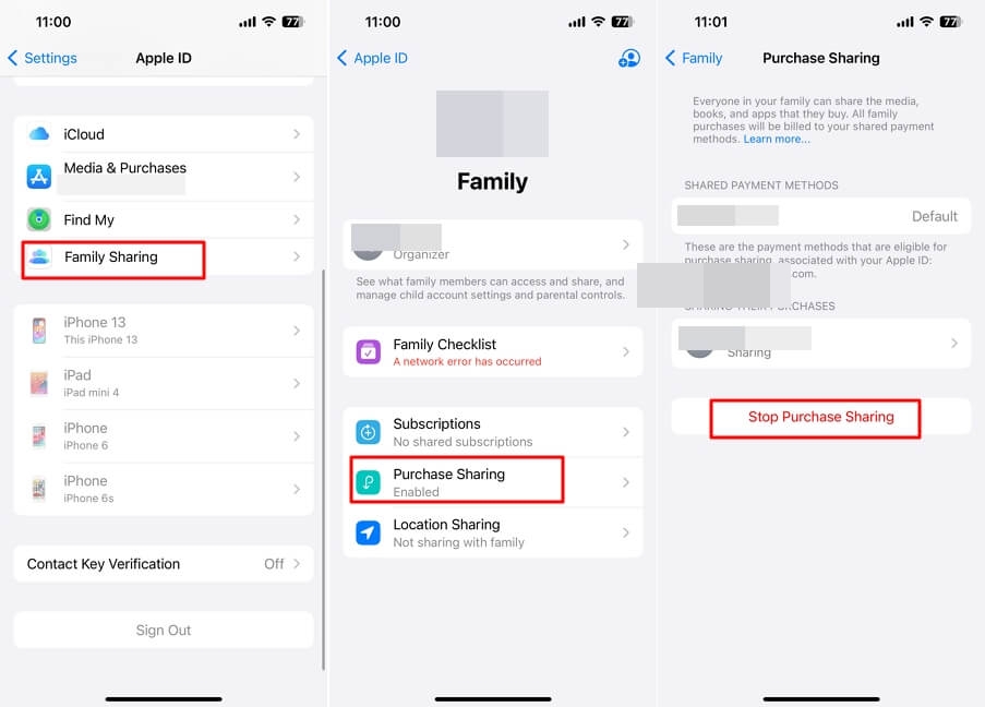 Check Your Purchase Sharing Settings