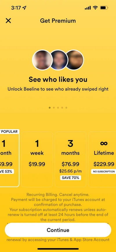  Bumble subscription 