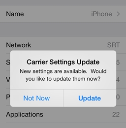 Check for a carrier settings update