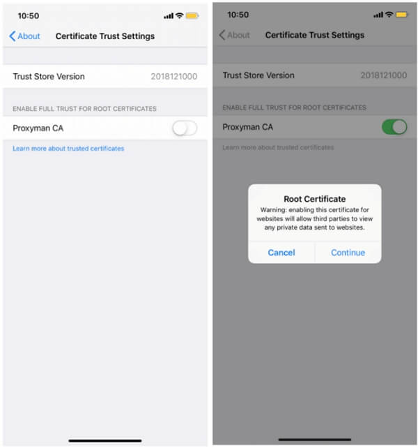 Trust the Certificate Profile Manually