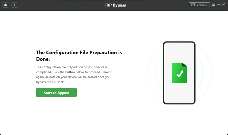 begin the download of configuration process