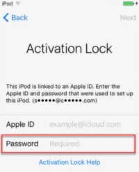 Enter the code into the password area 