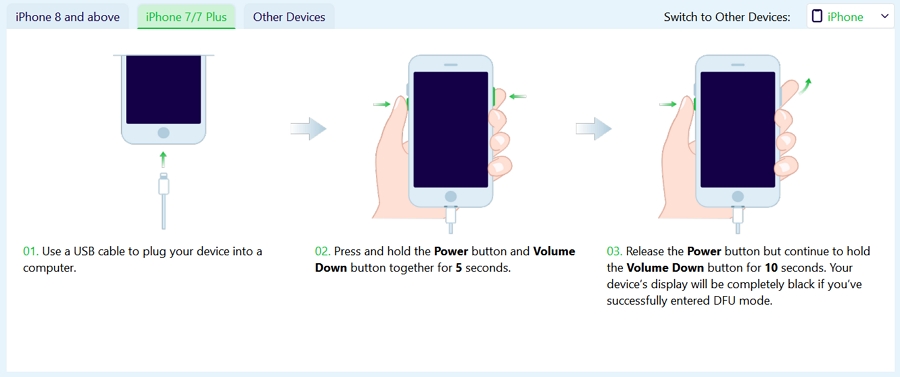 Entering DFU Mode on an iPhone 7