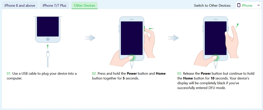 Entering DFU Mode on Other Devices 