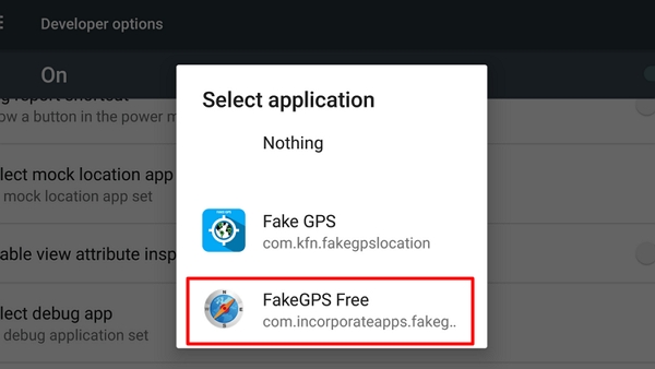 Set Fake GPS Location Spoofer as Mock Location App