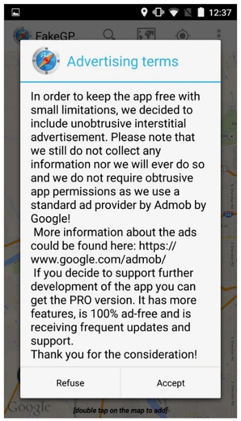 Tap Accept on the terms
