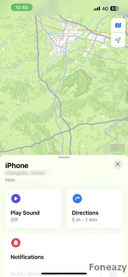 View this iPhone's location on the map