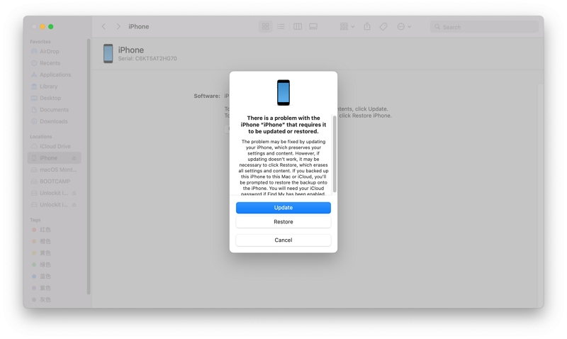 restore iPhone in recovery mode