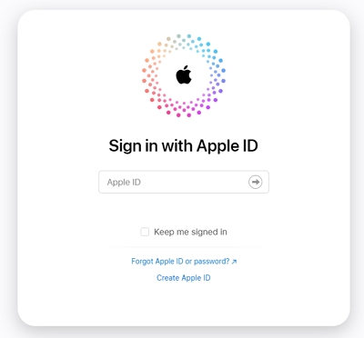 Sign in with your Apple ID and password