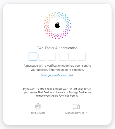 Enter the Two-factor authentication code