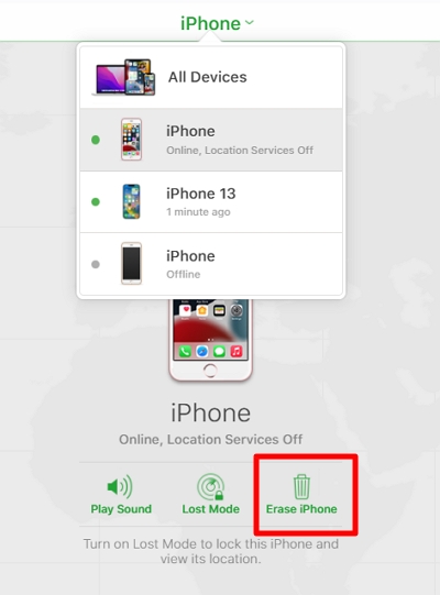 Remove Apple ID on iPhone Using iCloud.com 