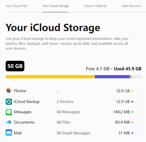 access any data  from icloud.com