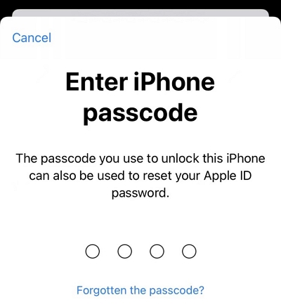 Enter the passcode to continue