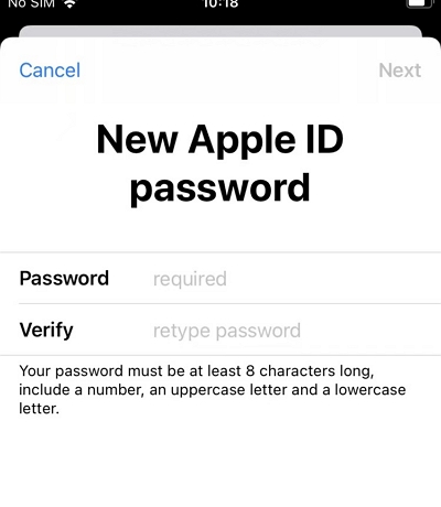 add a new Apple ID password 