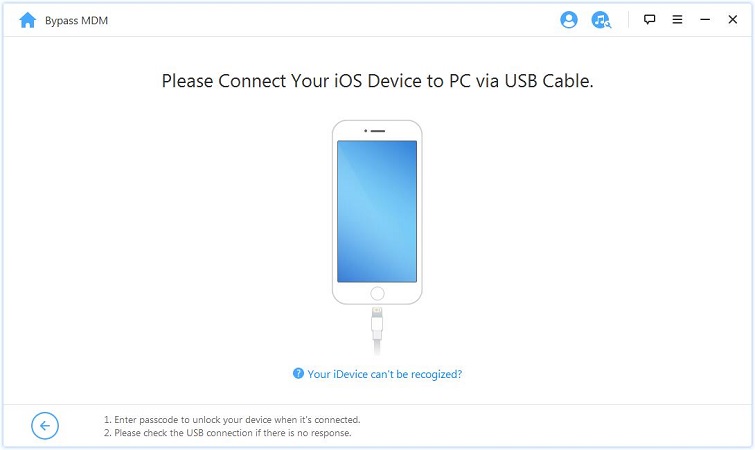 Connect the iOS device to the computer 