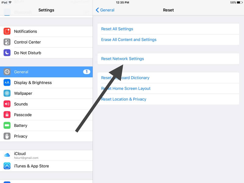 Reset Network Settings 