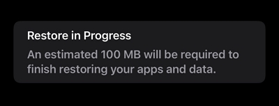 Restore in Progress