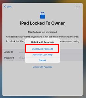 Unlock with Passcode