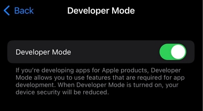 What is Developer Mode on iPhone 