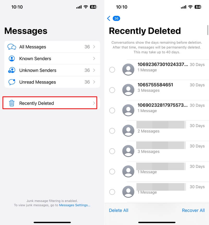 Permanently Delete Messages From the Recently Deleted Folder 