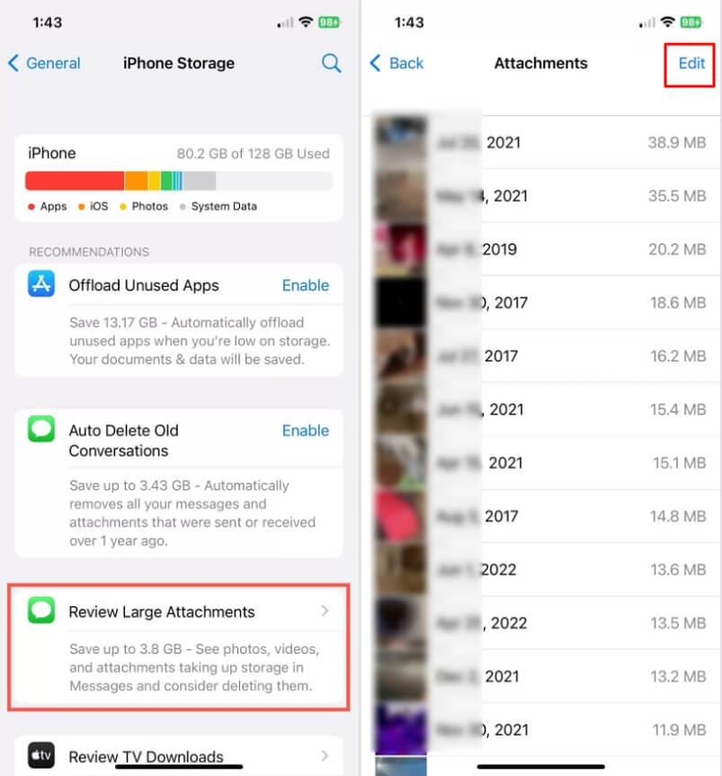 Review Large Message Attachments 