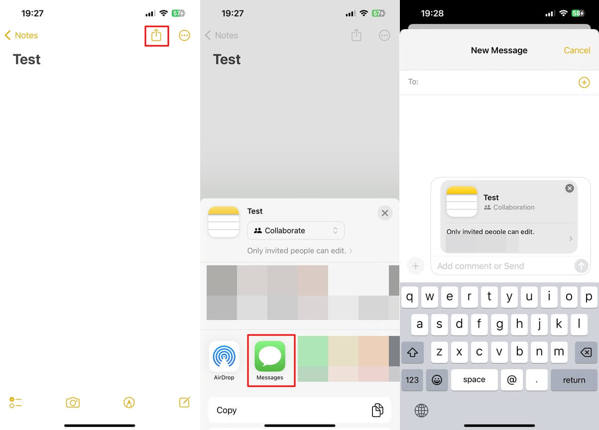 Ensure You Are Sharing with Another Apple account