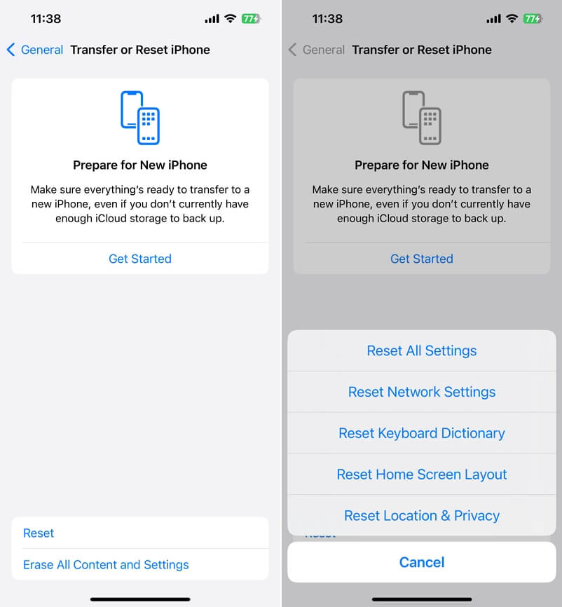 Reset Network Settings on iPhone 