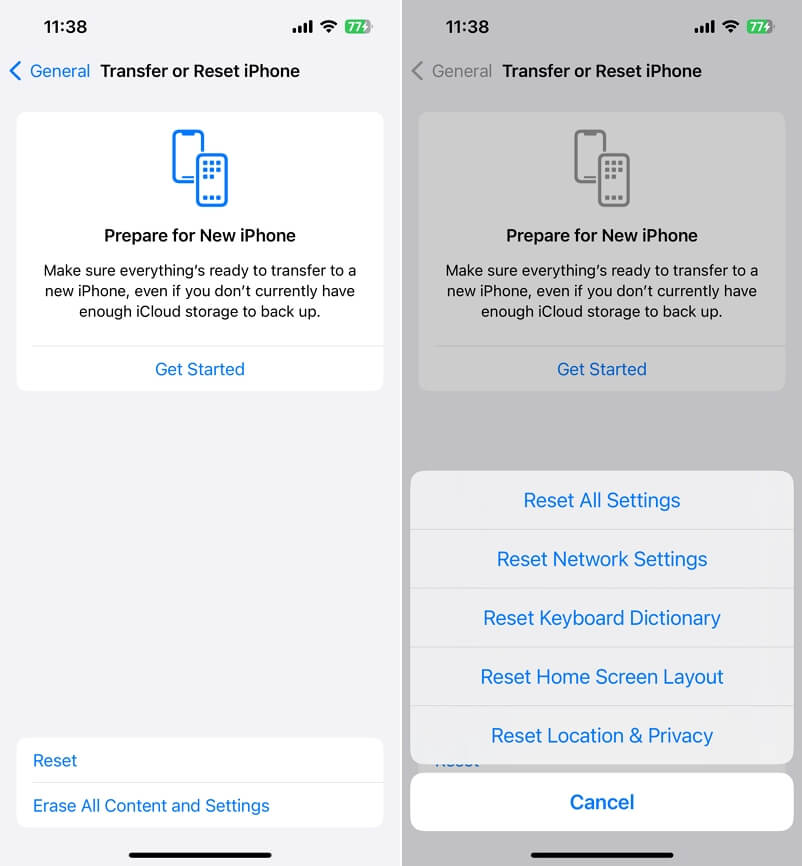 Reset All Settings on iPhone 