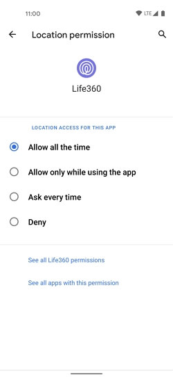Android Location permissions off