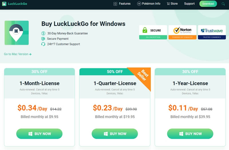 LuckLuckGo Pricing