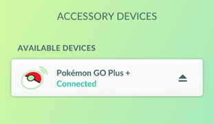 Pokémon GO Plus connected