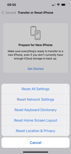 Reset All Settings on iPhone 