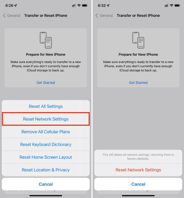 Reset the Network Settings 