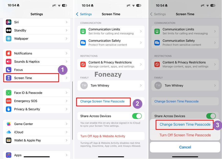 Change Screen Time Passcode