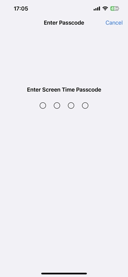  enter the Screen Time Passcode