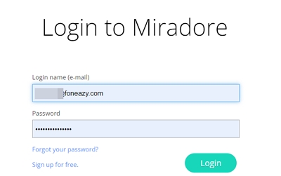 Log in to the Miradore control center