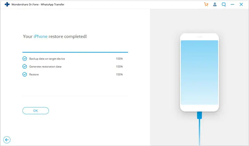  the program transfers all the WhatsApp messages