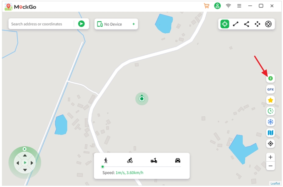 click the Bluetooth icon on the map