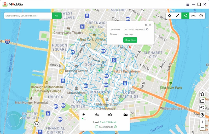 Import and Simulate GPX Track 