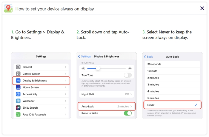 Set Your Device's Display as Never Auto-Lock