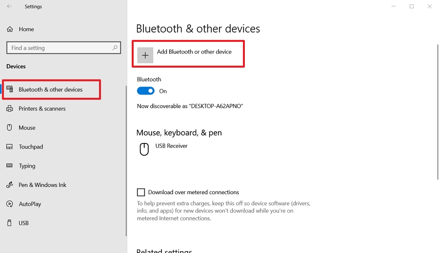 Open your Windows Bluetooth Settings on your computer