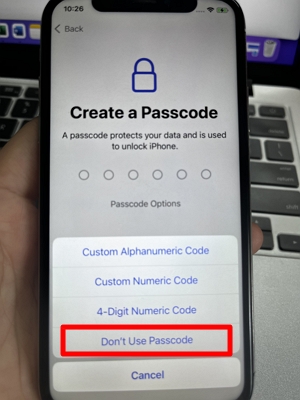avoid setting a screen lock passcode