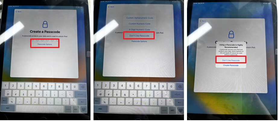 avoid setting up screen lock passcode