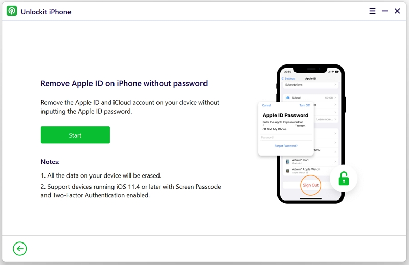 desbloquear la página de inicio de Apple ID